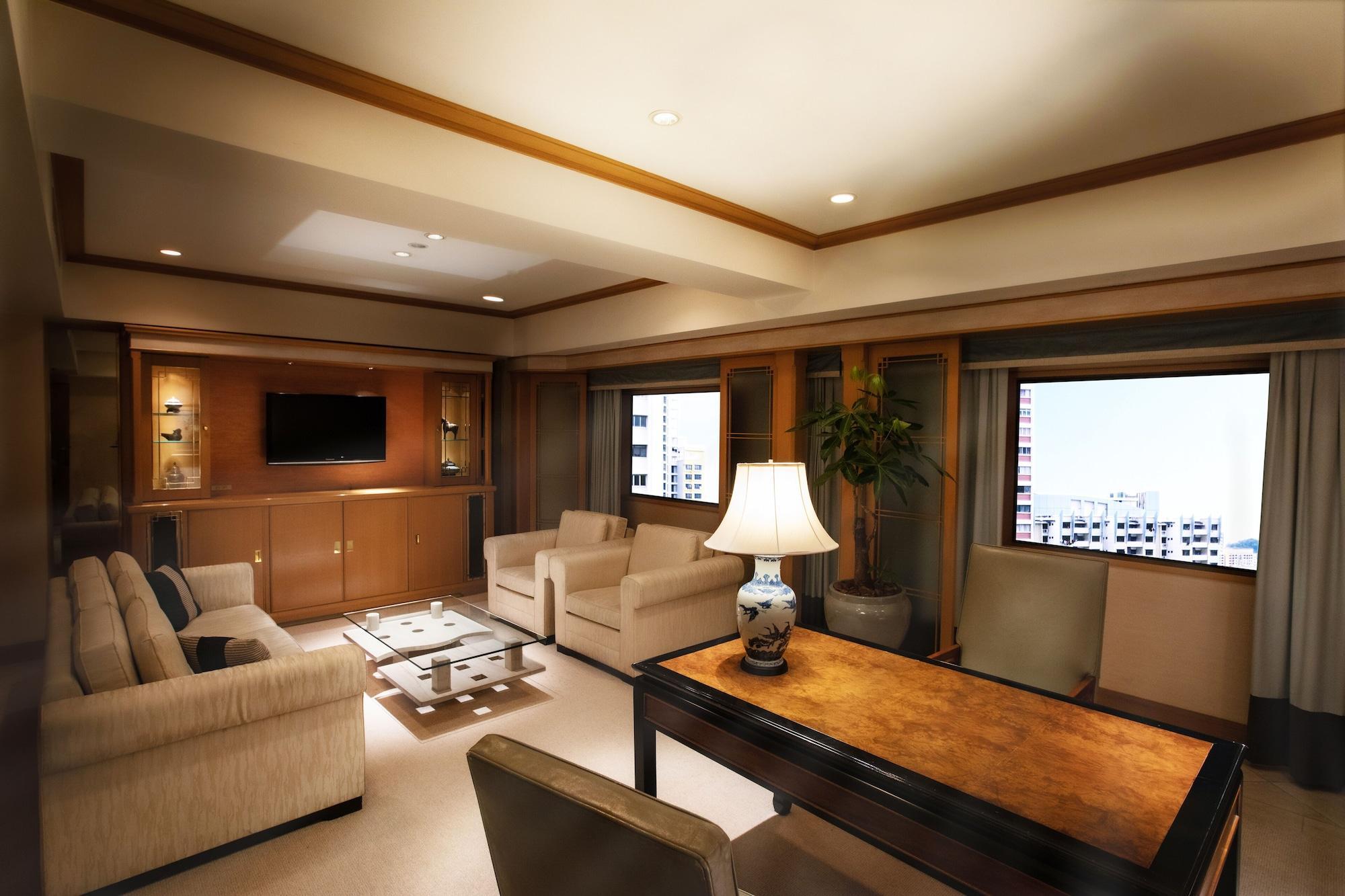 فندق نيو أوتاني هاكاتا فوكوكا المظهر الخارجي الصورة A 3D rendering of a living room